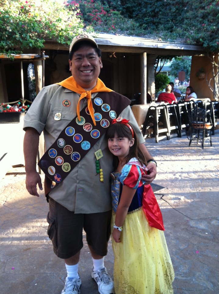 Me as Russell from UP and Emma as Snow White