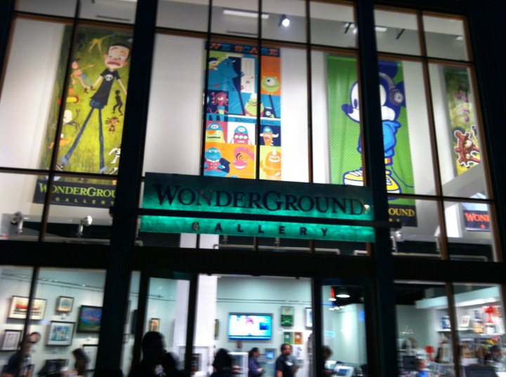 Wonderground Gallery at Downtown Disney Anaheim at night