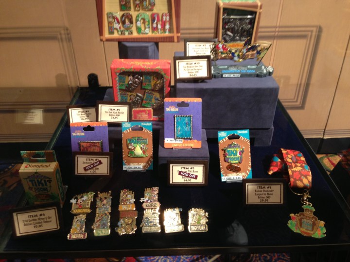 The pins available at the Enchanted Tiki Room 50th Anniversary Event