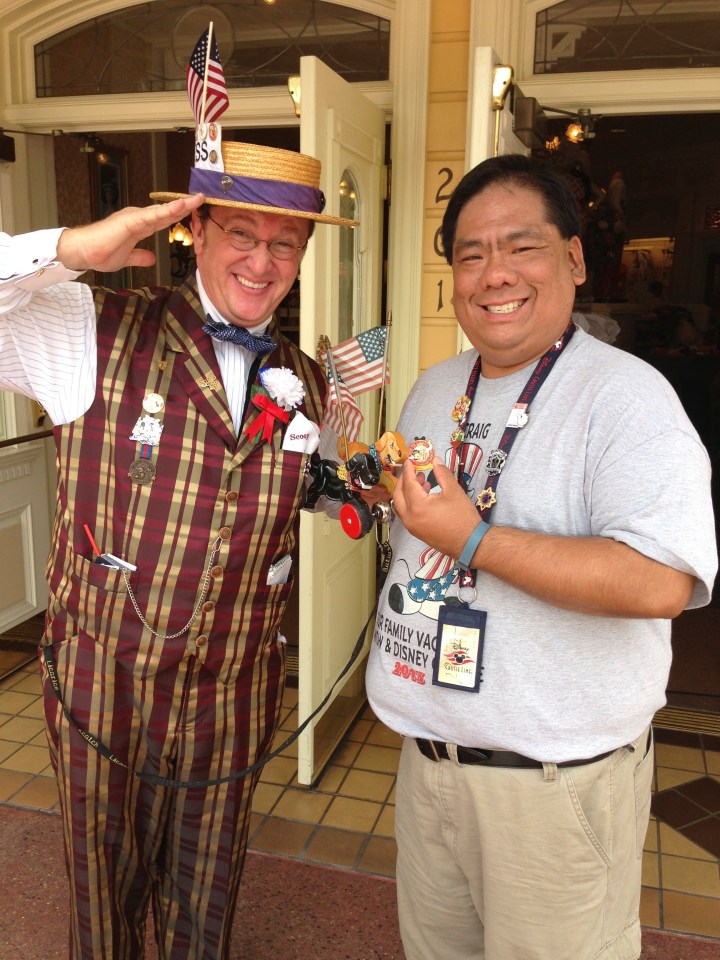 Receiving the "Continuing the Tradition" pin from Scoop.