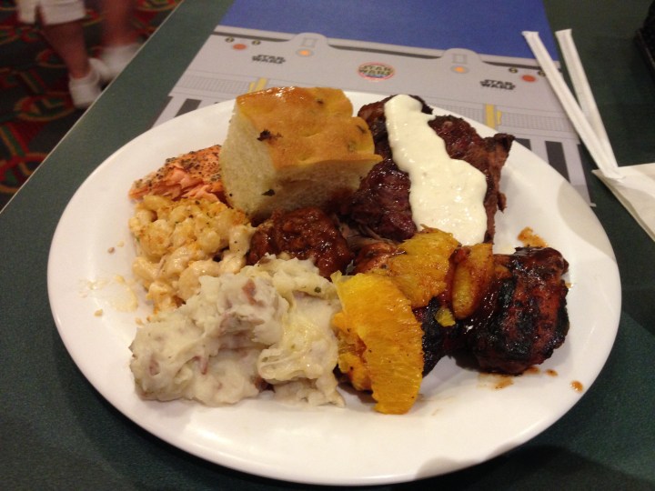 A plate full of savory items