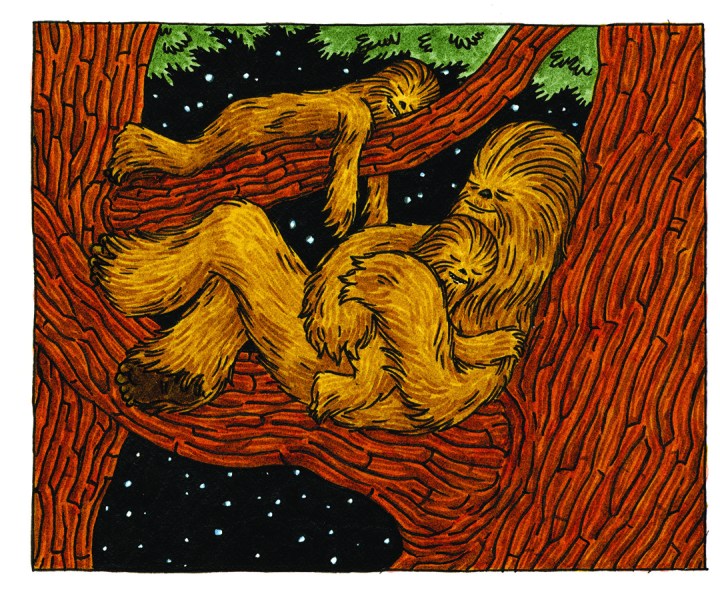 Wookies sleeping in the trees of Kashyyyk