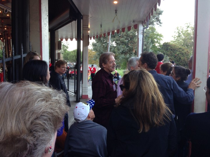 Tony Baxter talking to one of Diane's children at the dedication
