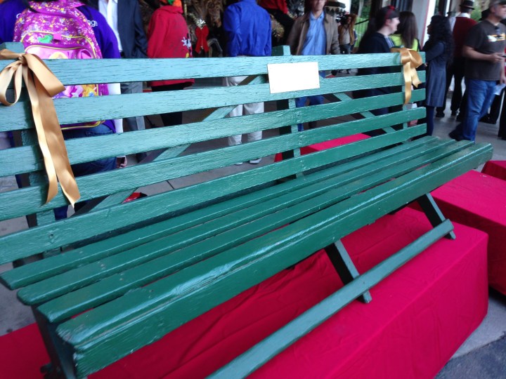 The bench Walt sat on while thinking of Disneyland