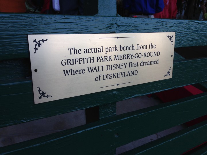 Close up of the plaque on the bench