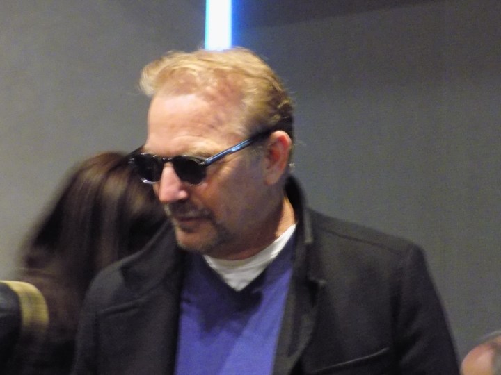 Mr. Costner at the press conference, very generous with his time