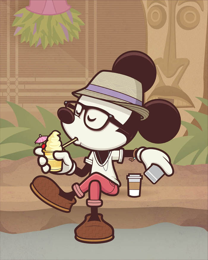 Enchanted Tiki Hipster - the latest of Jerrod's Hipster Mickey line of art
