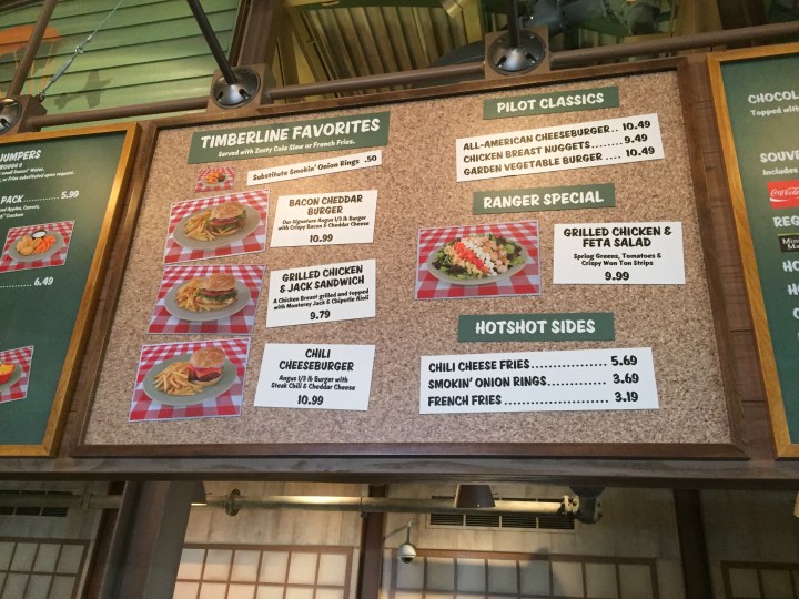 The main entree board at Smokejumpers Grill