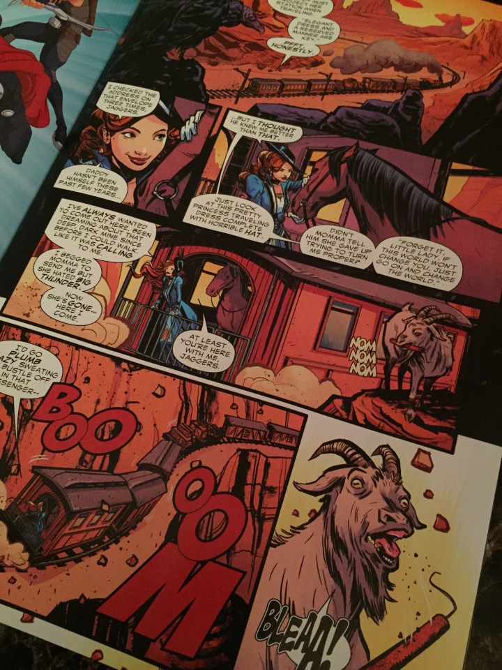 Interior art featuring the famous goat on the mountain