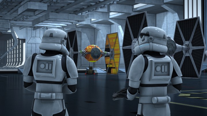 One of my favorite images from the show - Sabine's TIE fighter