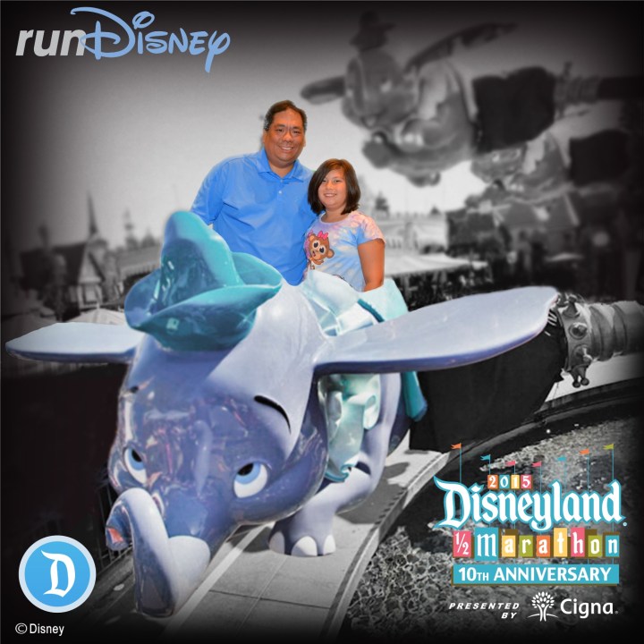 Emma and I posing at the runDisney Instagram booth for our commemorative photo