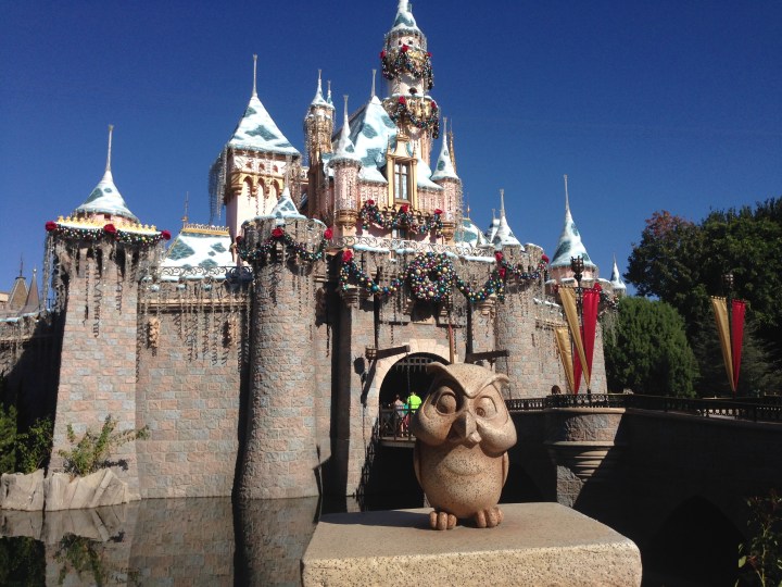 Sleeping Beauty Castle decorated for the winter season - will stay in Diamond Celebration mode instead for the Christmas season