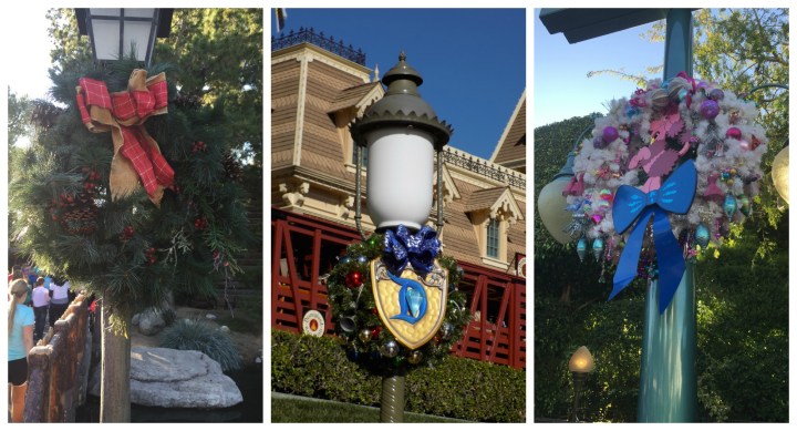 Love how Disney theme continue even in the wreaths! Can you tell which ones go where? One land doesn't have any wreaths - Adventureland!