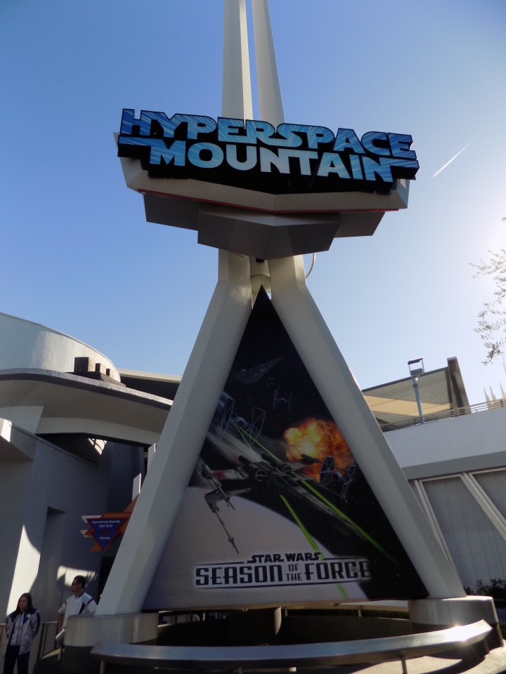 The entrance to Hyperspace Mountain with cast members not giving much away about what's inside