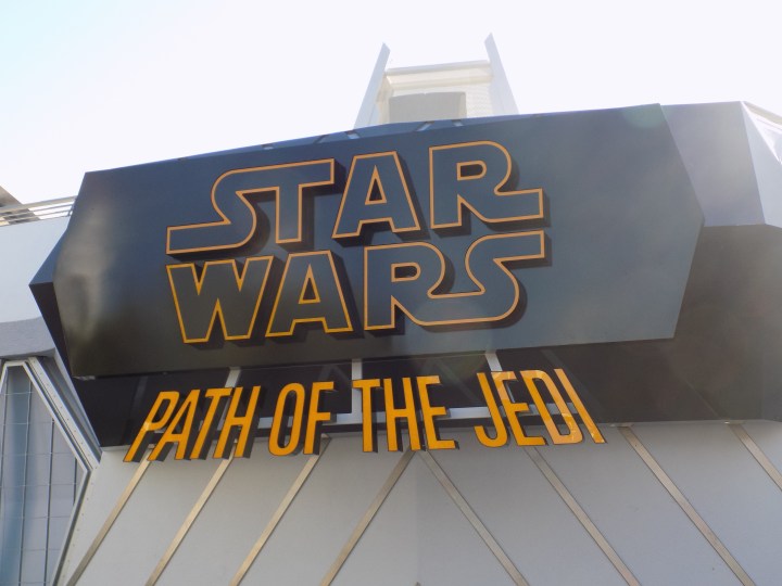 At the entrance to Star Wars: Path of the Jedi - a montage film meant to summarize events leading up to The Force Awakens