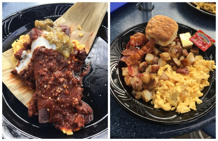 Darth Tamale on the left and Lars Family Breakfast Platter on the right