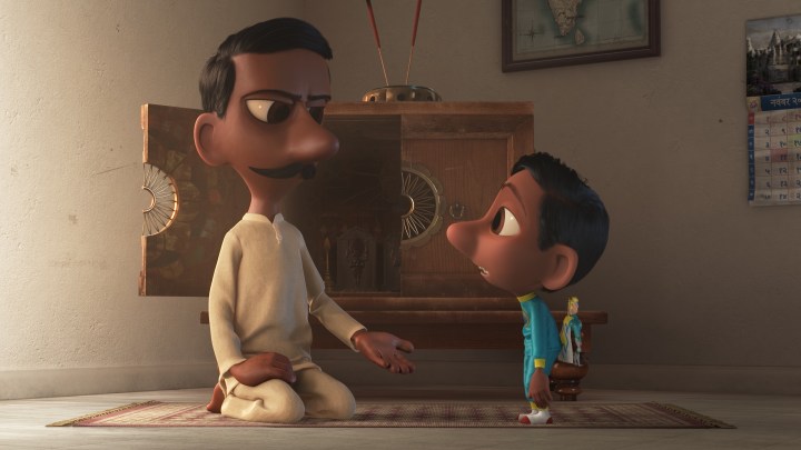 In Pixar Animation Studios' “Sanjay's Super Team,” a first-generation Indian-American boy whose love for western pop culture comes into conflict with his father’s traditions. He embarks on a journey he never imagined, returning with a new perspective they can both embrace. Directed by Sanjay Patel and produced by Nicole Paradis Grindle, the new short opens in front of Disney•Pixar’s “The Good Dinosaur ”on Nov. 25, 2015. ©2015 Disney•Pixar. All Rights Reserved.
