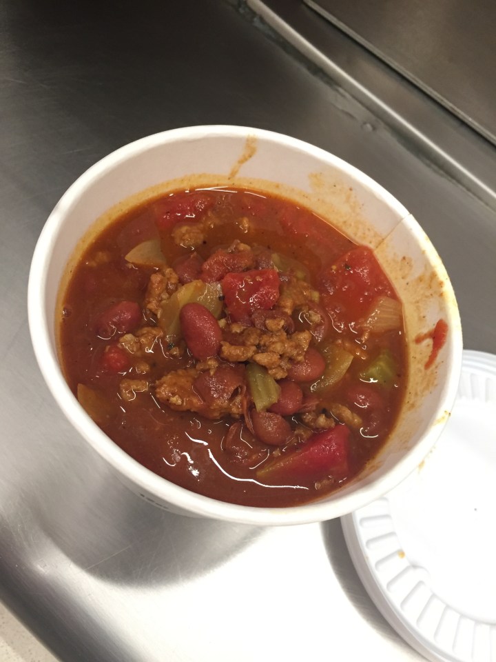 A small bowl of Walt's Chili from the studio commissary