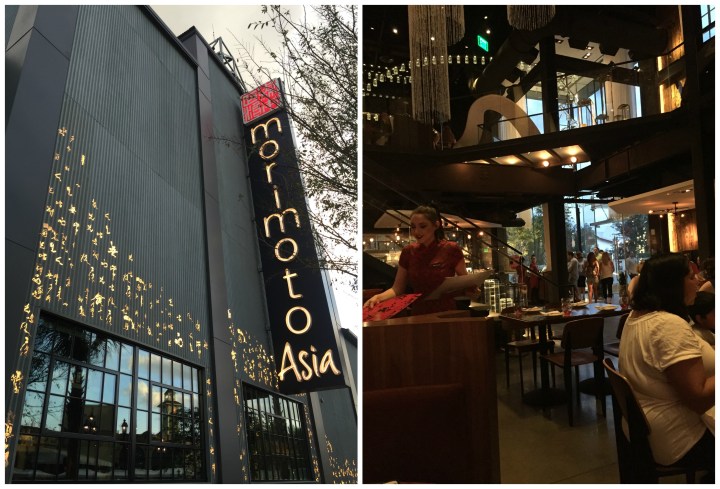 L to R: The exterior of the Morimoto Asia building literally lights up at night; The interior is beautiful and elegant like the food