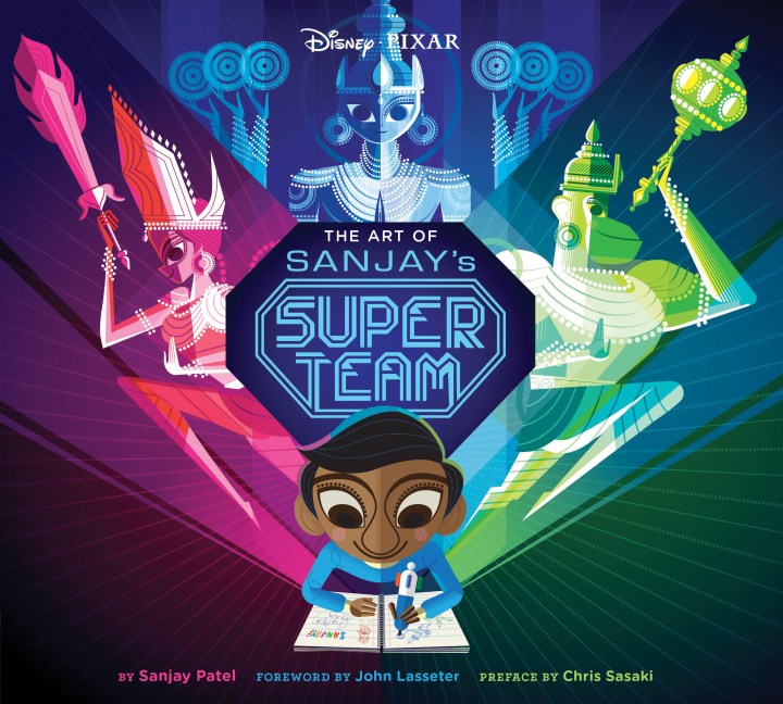 The cover to the book The Art of Sanjay's Super Team