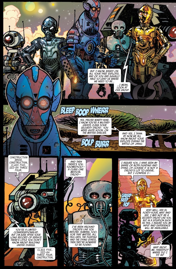 The droids who accompanied Threepio on his journey with Omri