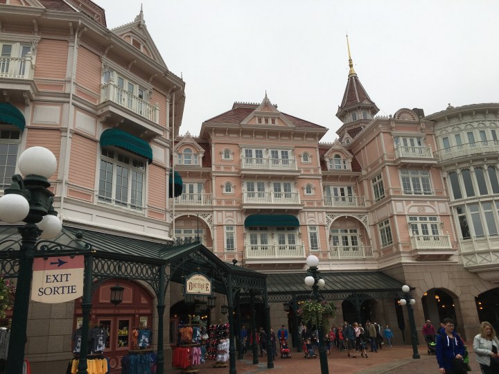The outside of the hotel from inside the park!