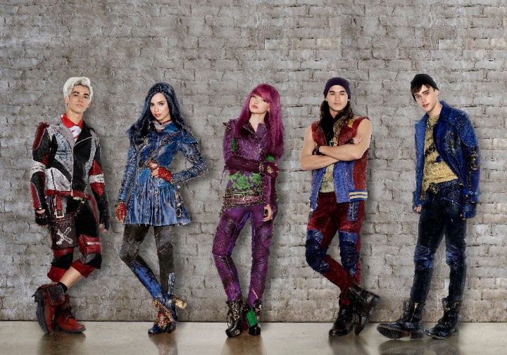 DESCENDANTS 2 - Disney Channel's original movie "Descendants 2" stars Cameron Boyce as Carlos, Sofia Carson as Evie, Dove Cameron as Mal, Booboo Stewart as Jay and Mitchell Hope as Ben. (Disney Channel/Bob D'Amico/Craig Sjodin)