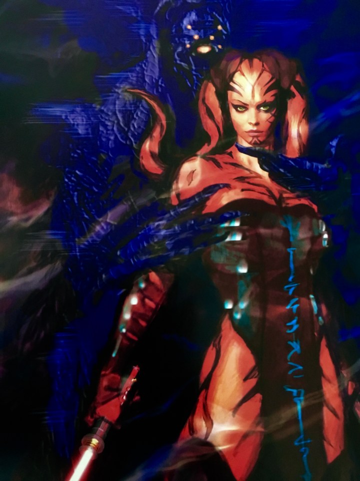 Darth Talon presented in The Art of Star Wars: The Force Awakens. Could possibly have been an option for the "Jedi Killer" who would eventually become Kylo Ren