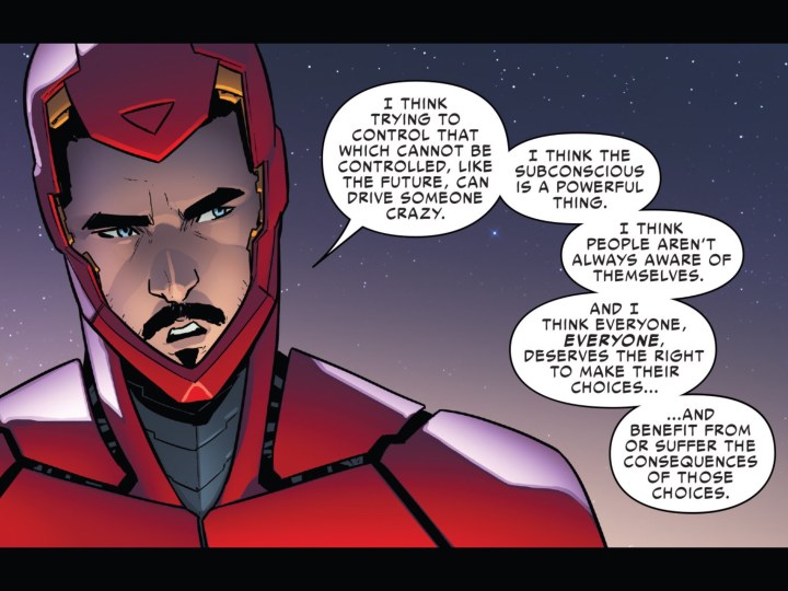 Iron Man explains the dilemma of profiling with Miles
