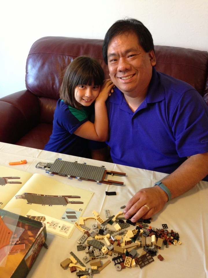 From the time we built Jabba's Sail Barge together! It took quite a few hours but it was worth it. Daddy/Daughter time is priceless