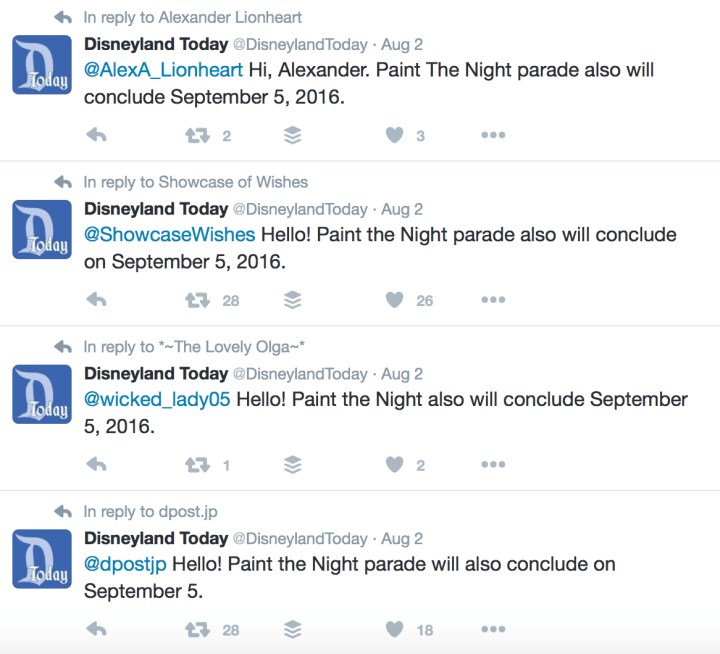Disneyland Today responds to concerned and disappointed fans of Paint the Night