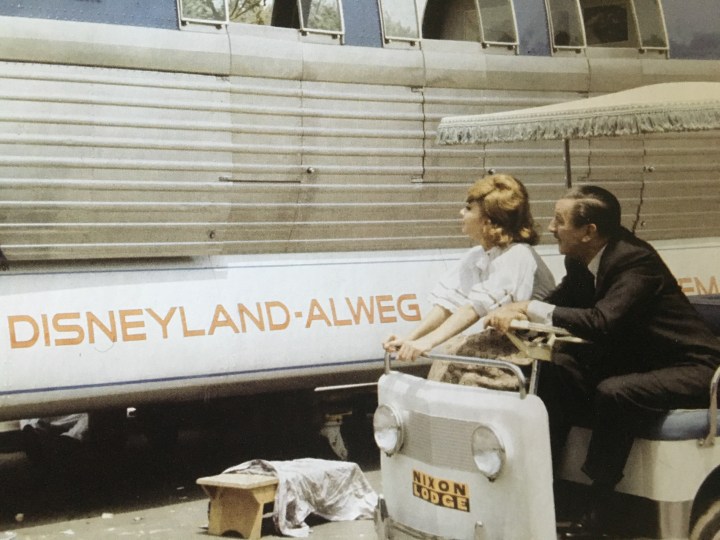 Touring the newly built monorail on the Disney Studios lot