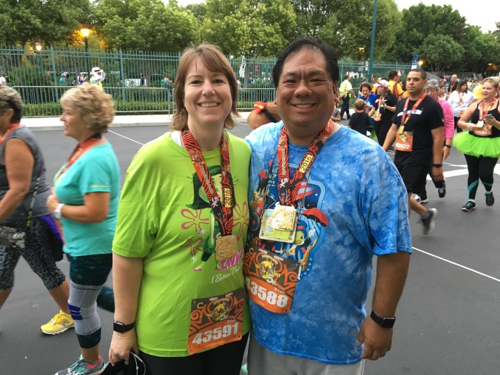 Finishing together, I was so glad my love and partner in life came and did this with me