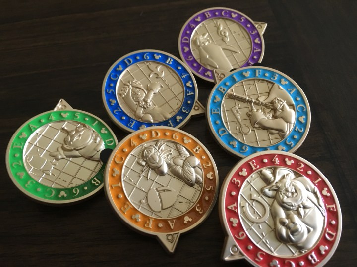 These pins are from the Disneyland Pin Quest. WDW apparently has different pins