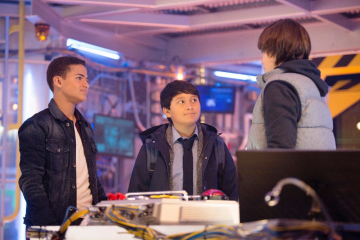 MECH-X4 - "Let's Call It Mech-X4!" - Disney's new serialized live-action series "MECH-X4" follows a heroic team of four teenage boys who take on the responsibility of controlling a giant robot to protect their city, and ultimately the world.  "MECH-X4" will be presented in an expanded premiere weekend with four back-to-back episodes on Disney Channel, the Disney Channel App and Disney Channel VOD,  FRIDAY, NOVEMBER 11 through SUNDAY, NOVEMBER 13.  "MECH-X4" will also be presented on Disney XD and the Disney XD App, beginning MONDAY, DECEMBER 5. (Disney Channel/David Bukach) NATHANIEL JAMES POTVIN, KAMRAN LUCAS