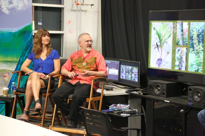MOANA - (L-R) Jessica Julius (Senior Creative Executive) and Ian Gooding (Production Designer) present at the Moana Long Lead Press Day on July 27, 2016 at Walt Disney Animation Studios - Tujunga Campus in North Hollywood, CA. Photo by Alex Kang. © 2016 Disney. All Rights Reserved.