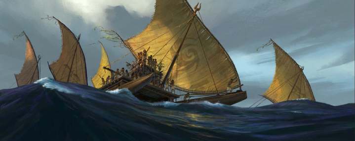 Designing believable sailing vessels for this time and place was something of a challenge for the team