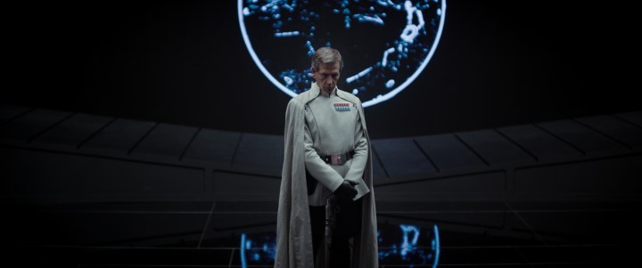Director Krennic (Ben Mendelsohn) with rudimentary images in the background Ph: Film Frame ©Lucasfilm LFL